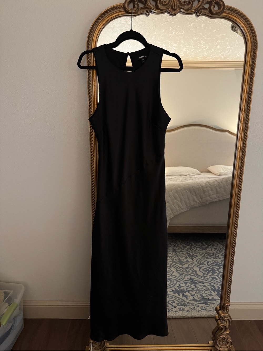 Express Black Sleeveless Maxi Dress with Keyhole Back